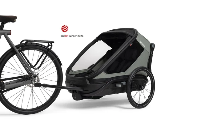 Hamax Outback Next Barnevogn 2 barn, Grønn/Sort 