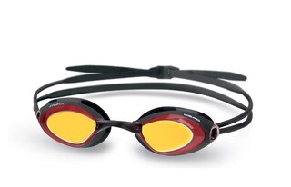 HEAD Stealth Mirrored Svømmebrille Sort/rød, Anti-Fog og UV-beskyttende!