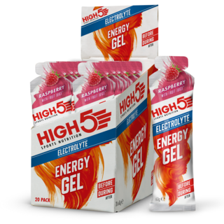 High5 Electrolyte Energigel Hallon, 20 x 60 gram