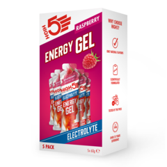 High5 Electrolyte Energigel 5 PACK Bringebær, 60g, 5 stk