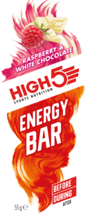 High5 Hallon/Vit Choklad Energibar 1 stk, 55 gram