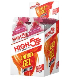 High5 Energigel+ Bringebær - 20 PACK Koffein, 20 x 40 gram