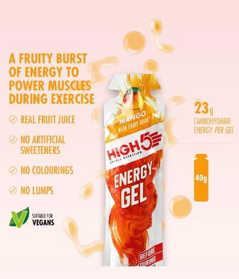 High5 Energigel Taster Pack - 8 stk 8 x 40g, 23g karbohydrater pr gel 