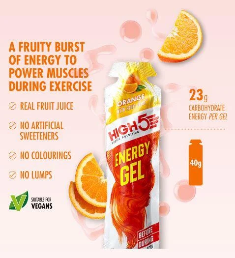 High5 Energigel Taster Pack - 8 stk 8 x 40g, 23g karbohydrater pr gel 