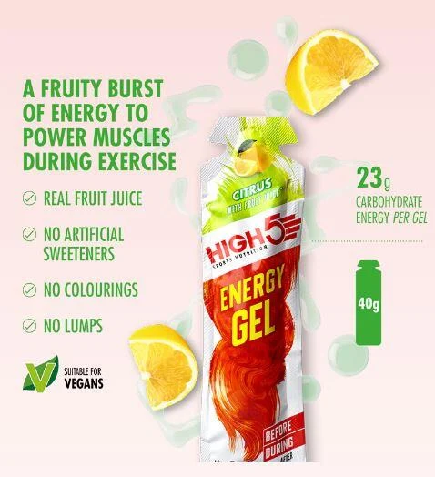 High5 Energigel Taster Pack - 8 stk 8 x 40g, 23g karbohydrater pr gel 