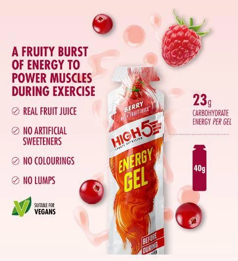 High5 Energigel Taster Pack - 8 stk 8 x 40g, 23g karbohydrater pr gel 