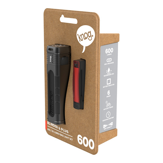 Knog Blinder 600 & Plus 20 Lyssett 600 lumen framlys + 20L baklys 