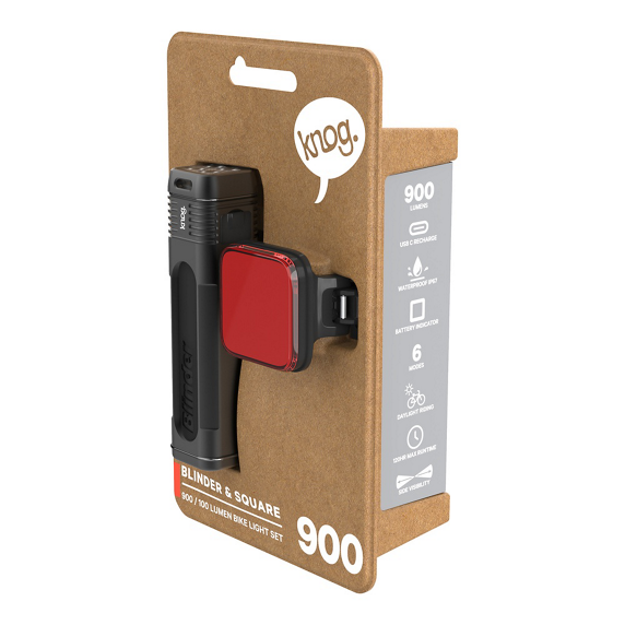 Knog Blinder 900 & Blinder 100 Lyssett 900 lumen framlys + 100 lumen baklys 