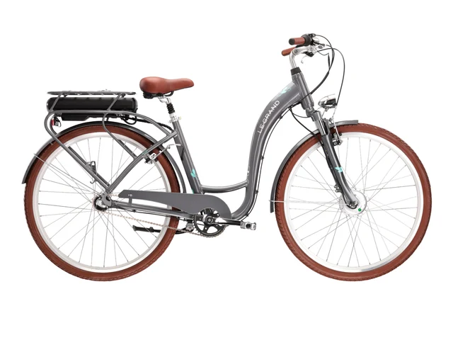 Le Grand eLille 1 Elcykel Grå/Celeste, Str. L 