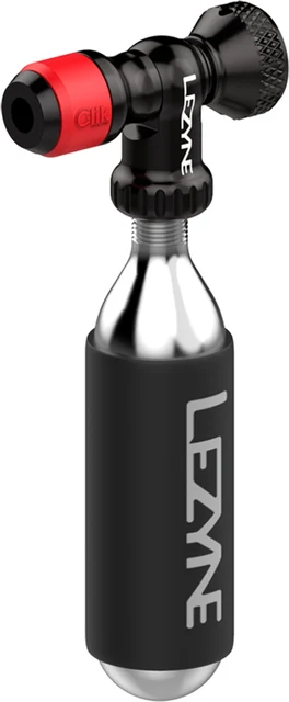 Lezyne Clik™ C02 Pumpehode + 20g Patron Sølv, Gir presist og kontrollert trykk! 