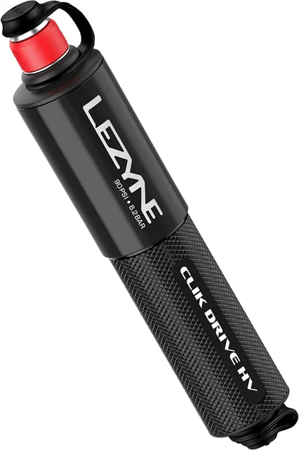 Lezyne Clik Drive HV Minipumpe 90 PSI, 140 mm, Black, Flex Hose 