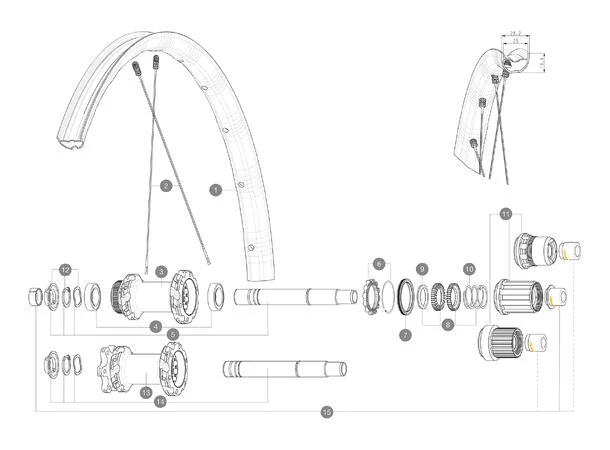 Mavic Crossmax SL S 29 Eike kit 24 stk, Foran eller bak 