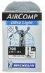 Michelin AirComp Ultra Light Slange Butyl, 18/25x622, 40mm presta, 75g