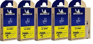 Michelin A1 Airstop Slange - 5 PACK Butyl, 18/25x700C, 48 mm presta, 95 g