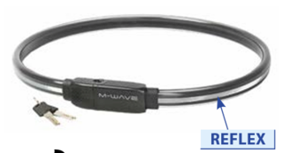M-Wave Cable Lock Lås Auto-låsing, 24X1000mm, 2 nøkler
