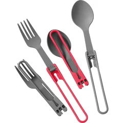 MSR Folding Utensils 4-pack Spoon - Fork Red/Gray