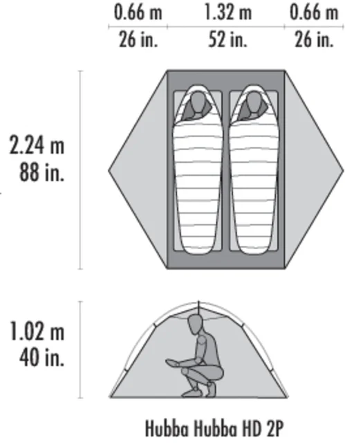 MSR Hubba Hubba LT 2P Telt Grønn, 2 Person, 1350g 
