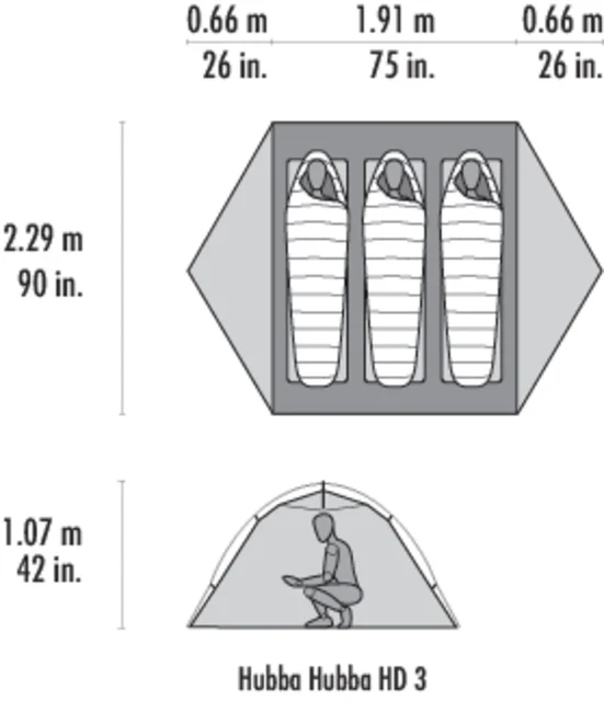MSR Hubba Hubba LT 3P Telt Grønn, 3 Person, 1980g 