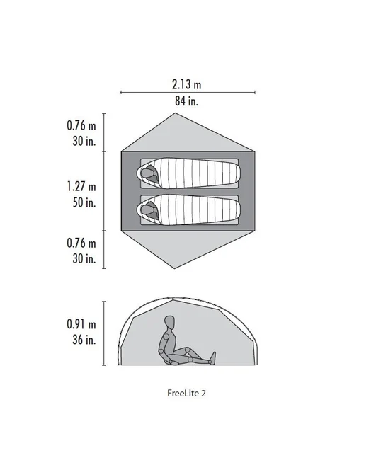 MSR FreeLite 2 Telt Grønn, 2 Person, 910 gram 