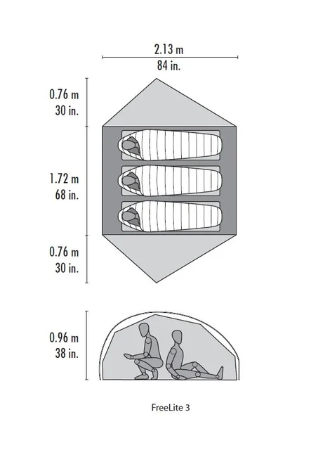 MSR FreeLite 3 Telt Grønn, 3 Person, 1070 gram 