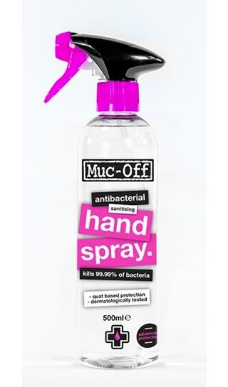 Muc-off Antibakteriell Håndsprit Spray 500 ml. 89% Alkohol