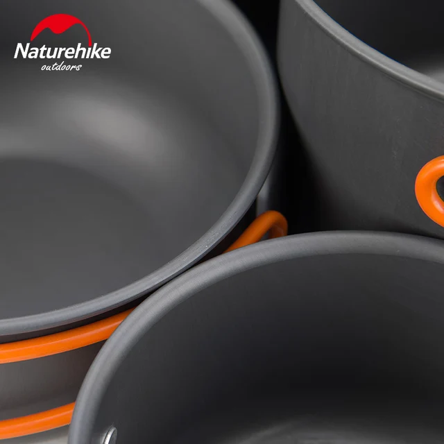 Naturehike Aluminiums Kjelesett Grå, 4 kjeler 