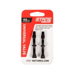 NoTubes Alu Tubelessventiler Presta Sort, 44 mm