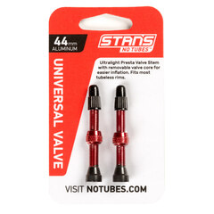 NoTubes Alu Tubelessventiler Presta Rød, 44 mm