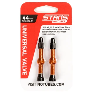 NoTubes Alu Tubelessventiler Presta Oransje, 44 mm