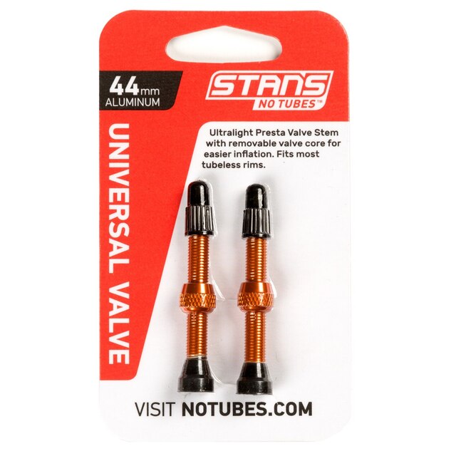 NoTubes Alu Tubelessventiler Presta Oransje, 44 mm 