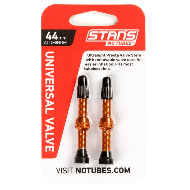 NoTubes Alu Tubelessventiler Presta Oransje, 44 mm 