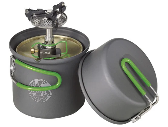 Optimus Crux Lite Solo Kokesett 3000W, Gassbrenner og to panner 