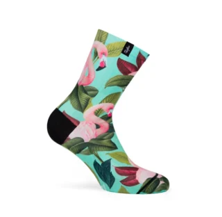 Pacific and Co Flamingo Dame Sokker Rosa/Turkis/Grønn, OneSize