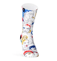 Pacific and Co Street Faces Sykkelsokker Hvit, Str. S/M