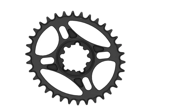 Pilo Narrow Wide SRAM Oval Krankdrev 34T Sort, 34T, Direct Mount, 3mm Offsett 
