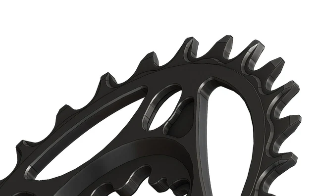 Pilo Narrow Wide SRAM Krankdrev 28T Sort, 28T, Direct Mount, 3mm Offsett 