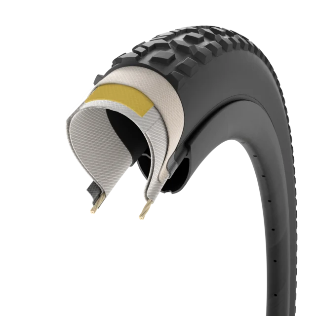 Pirelli Cinturato Gravel M HP Dekk 40 mm, 520 g, 120 TPI, Sort 