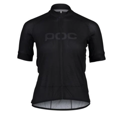POC Essential Road Logo W's Sykkeltrøye Uranium Black/Hydrogen White, Str. L 
