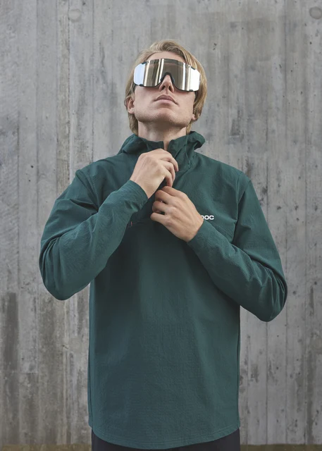 POC Mantle Thermal Hoodie Sykkeljakke Uranium Black, Str. S 