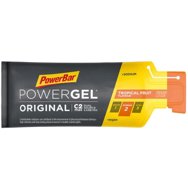 PowerBar PowerGel Original Energigel Tropical Fruit, m/koffein, 41 gram 