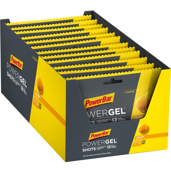 PowerBar PowerGel Shots Orange, m/Vitamin B6, 24 x 60 gram 