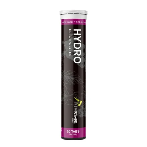 PurePower Hydro Tabletter Røde bær, 20 x 4g, Med Elektrolytter