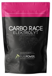 PurePower Carbo Race Drikk Hallon, 1 Kg, Energi og Electrolytter