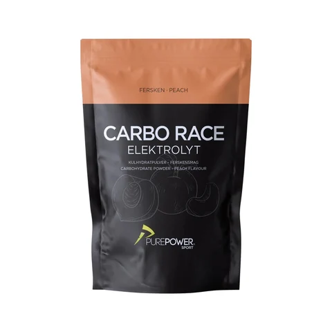 PurePower Carbo Race Drikk Fersken, 1 Kg, Energi og Electrolytter