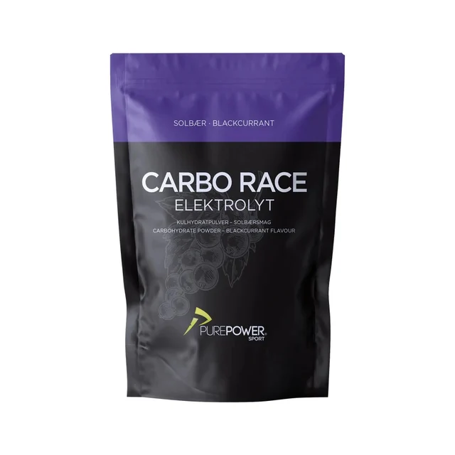 PurePower Carbo Race Drikk Solbær, 1 Kg, Energi og Electrolytter 