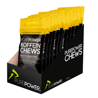 PurePower Chews Sitrus Vingummi ESKE 12pk. 40g/stk, Sitrus, M/koffein