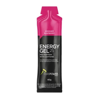 PurePower Koffein Energigel Bringebær, 40g