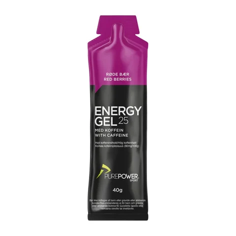 PurePower Koffein Energigel Røde Bær, 40g