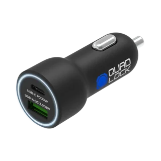 Quad Lock Dual USB 12v Billader USB-A 18W, USB-C 30W
