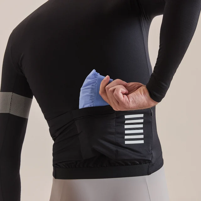 Rapha Men's Pro Team LS Midweight Trøye Black/White, Str. L 